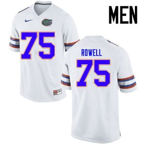 Men's Florida Gators #75 Tanner Rowell NCAA Nike White Authentic Stitched College Football Jersey JIF7462YF